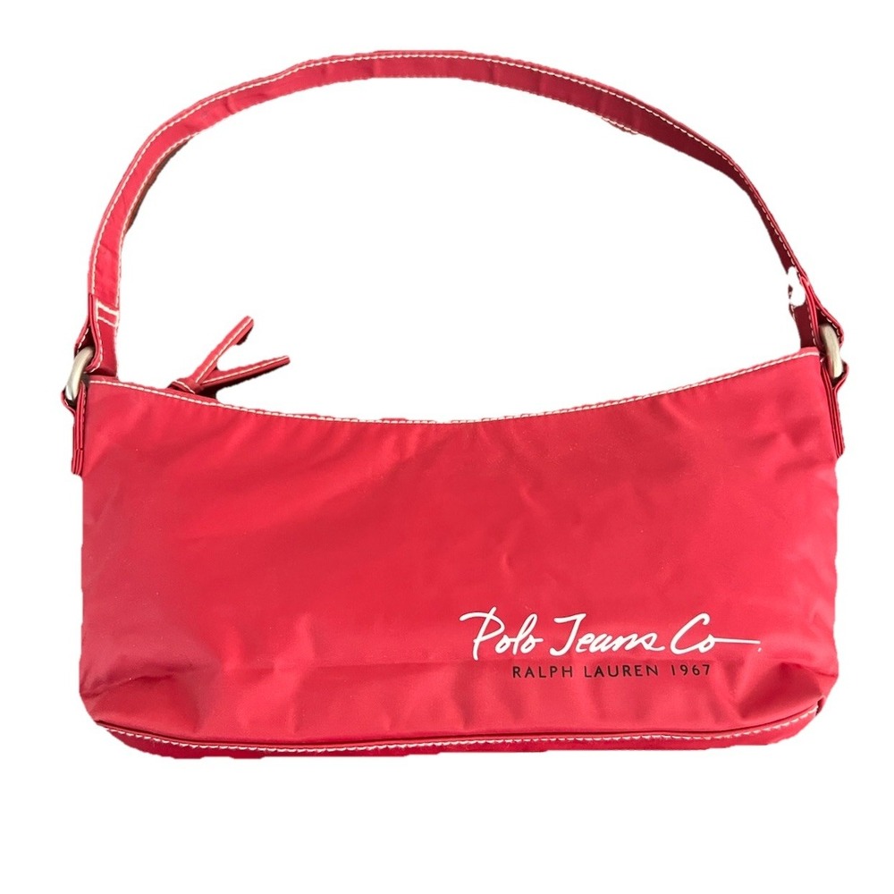 Polo Jeans Co Ralph Lauren Mini Shoulder Purse Bag Red‎ Nylon 90s Y2K